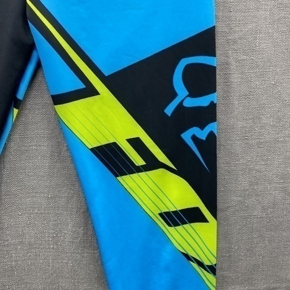 Fox Racing Leggings Blue Black Neon Green Women’s Size Small - Picture 2 of 16